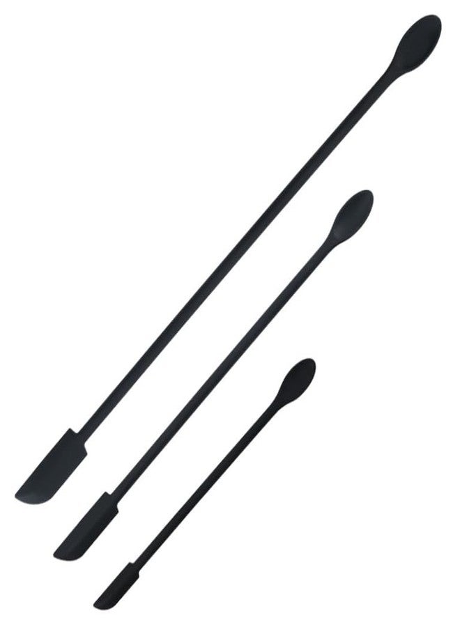 Onprix 2 in 1 Mini Silicone Spatula Spoon Last Drop Bottle Scraper for Jar Cosmetic Tool Kitchen Accessories (Black Color, 3 Pcs) - Image 1